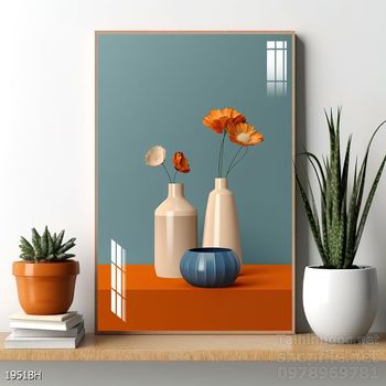 File tranh bình hoa đẹp decor tường nhà trang trí
