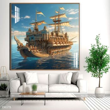 Tranh thuyền buồm và cảnh biển