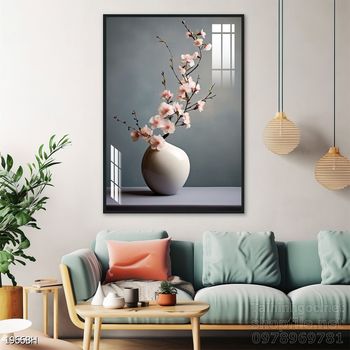 Mẫu tranh bình hoa sang trọng đẹp độc đáo