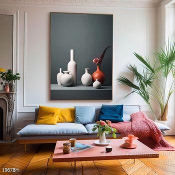 Tranh bình hoa độc đáo trang trí phòng khách