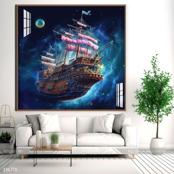 Tranh thuận buồm xuôi gió cánh buồm vàng đẹp nhất