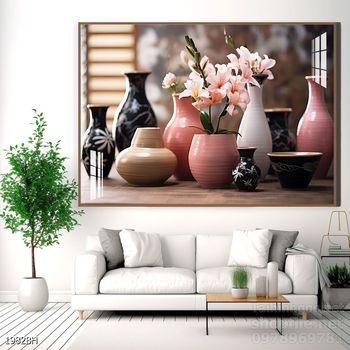 Tranh bình hoa đẹp trang trí tường