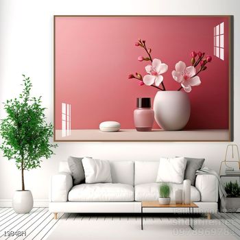 Mẫu tranh bình hoa nghệ thuật decor trang trí tường