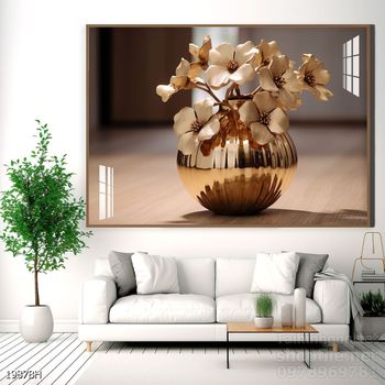 Mẫu tranh bình hoa đẹp hiện đại trang trí tường nhà