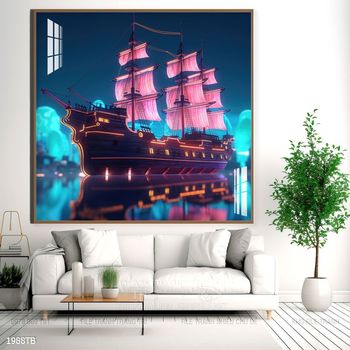 Tranh thuyền buồm vàng phong thủy đẹp