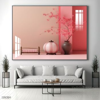 Tranh bình hoa đẹp decor trang trí tường