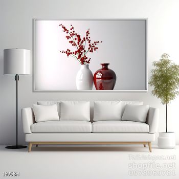 Tranh bình hoa hiện đại treo tường sang trọng ý nghĩa