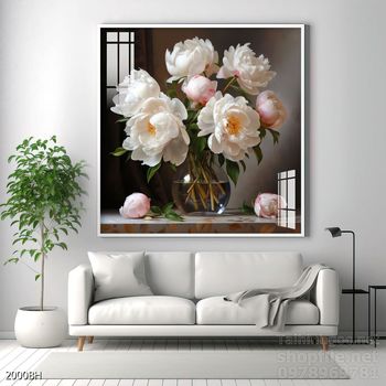Tranh bình hoa đẹp trang trí tường