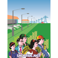 Tranh cổ động lao động sản xuất