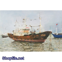 Tranh sơn dầu nước ngoài con tàu