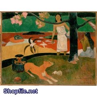 Tranh sơn dầu nước ngoài cô bé đi vườn thú