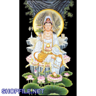 Quan thế âm bồ tát đi trên lá sen