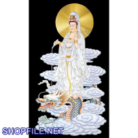 Quan thế âm bồ tát cưỡi rồng trên mây