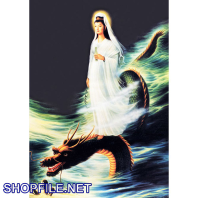 Quan thế âm bồ tát cưỡi rồng trên nước