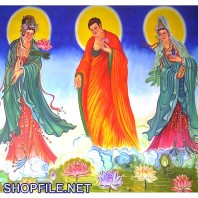 Hình Phật giáo và Bồ Tát tòa sen