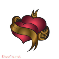 Vector Hình Xăm Trái Tim Đôi Đẹp