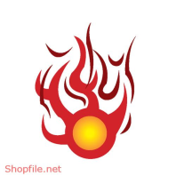 Vector Hình Xăm Quả Cầu Lửa Đẹp