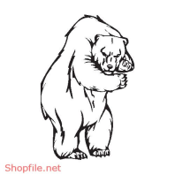 Vector Hình Xăm Decal Gấu Ấn Tượng