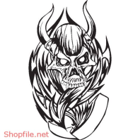 Vector Hình Xăm Decal Đầu Lâu Ấn Tượng