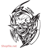 Vector Hình Xăm Decal Đầu Lâu Ấn Tượng