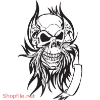 Vector Hình Xăm Decal Đầu Lâu Ấn Tượng