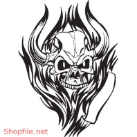 Vector Hình Xăm Decal Đầu Lâu Ấn Tượng