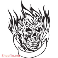 Vector Hình Xăm Decal Đầu Lâu Ấn Tượng