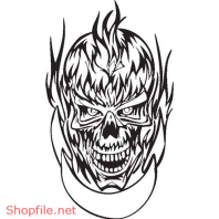 Vector Hình Xăm Decal Đầu Lâu Ấn Tượng