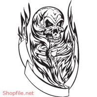 Vector Hình Xăm Decal Đầu Lâu Ấn Tượng