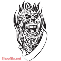 Vector Hình Xăm Decal Đầu Lâu Ấn Tượng