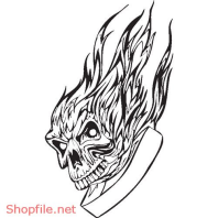 Vector Hình Xăm Decal Đầu Lâu Ấn Tượng