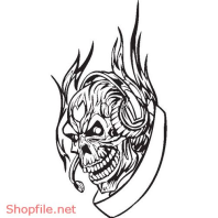 Vector Hình Xăm Decal Đầu Lâu Ấn Tượng