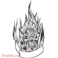 Vector Hình Xăm Decal Đầu Lâu Ấn Tượng