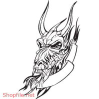 Vector Hình Xăm Decal Đầu Lâu Ấn Tượng