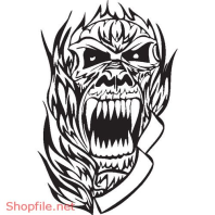 Vector Hình Xăm Decal Đầu Lâu Ấn Tượng