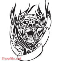 Vector Hình Xăm Decal Đầu Lâu Ấn Tượng