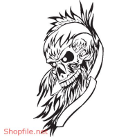 Vector Hình Xăm Decal Đầu Lâu Ấn Tượng