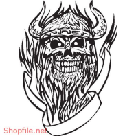 Vector Hình Xăm Decal Đầu Lâu Ấn Tượng