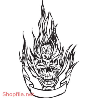 Vector Hình Xăm Decal Đầu Lâu Ấn Tượng