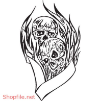 Vector Hình Xăm Decal Đầu Lâu Ấn Tượng