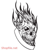 Vector Hình Xăm Decal Đầu Lâu Ấn Tượng