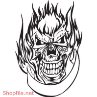 Vector Hình Xăm Decal Đầu Lâu Ấn Tượng