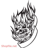 Vector Hình Xăm Decal Đầu Lâu Ấn Tượng