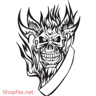 Vector Hình Xăm Decal Đầu Lâu Ấn Tượng