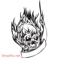 Vector Hình Xăm Decal Đầu Lâu Ấn Tượng