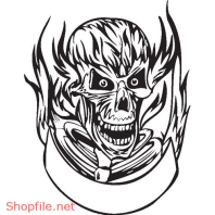 Vector Hình Xăm Decal Đầu Lâu Ấn Tượng