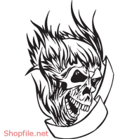 Vector Hình Xăm Decal Đầu Lâu Ấn Tượng