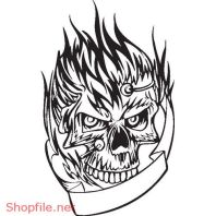 Vector Hình Xăm Decal Đầu Lâu Ấn Tượng