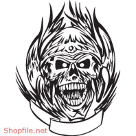 Vector Hình Xăm Decal Đầu Lâu Ấn Tượng