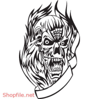 Vector Hình Xăm Decal Đầu Lâu Ấn Tượng